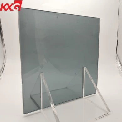 Kunxing building glass factory produce safety 8mm dark gray tempered colored glass，impact resistant 8mm euro gray decorative tinted glass