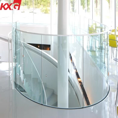 Propesyonal na curved tempered glass railing tagagawa, hubog laminated glass para sa balustrade