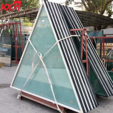 Triangular 6mm+12A+6mm double clear silk screen printing tempered insulated glass panels for commercial windows and curtain walls