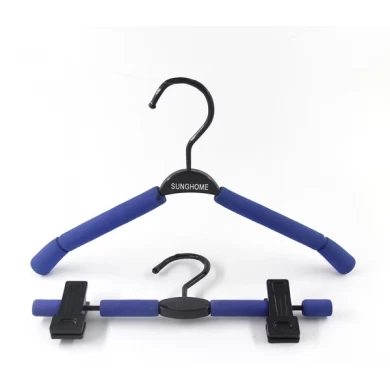Blue plastic clothes hanger customize color dress hanger