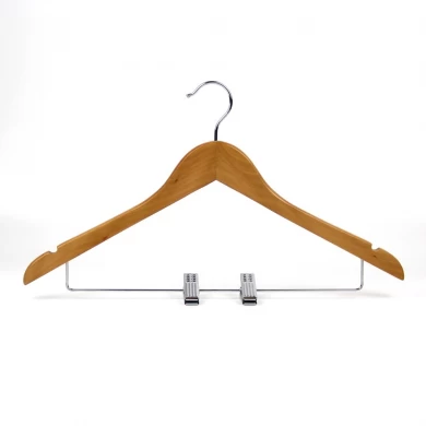 Einfache China Kleiderbügel Lieferant Holzhemd Kleiderbügel