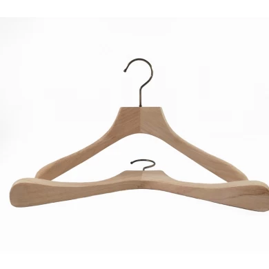 High end customized natural wooden hanger for coat