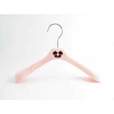 KTV-001 hot sale custom velvet kids hanger pink