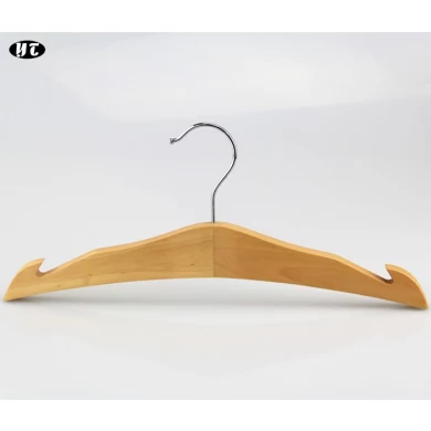 KTW-001 natural wooden children shirt hanger high end clothing hanger