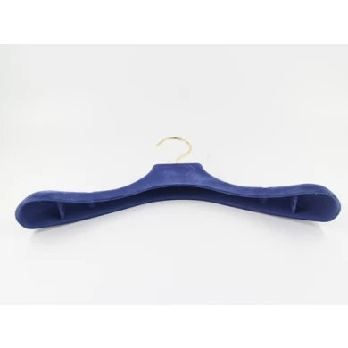 LY028 Blue velvet hanger unisex coat hanger customize color flocking hanger