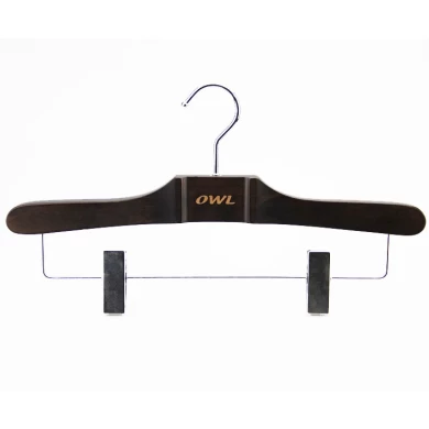 MSW-003 new design wooden display hanger pants hanger with clips for men dress