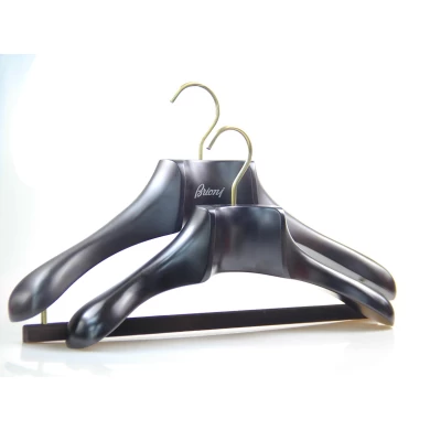 MSW-009 lusso nera in legno suit hanger per marchio Brioni