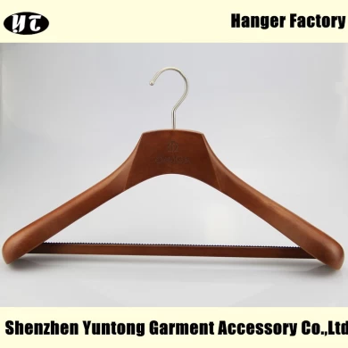 Vêtements pour hommes cintre en bois de hêtre haut de gamme avec barre de verrouillage usine du fournisseur de la Chine [MSW 015]