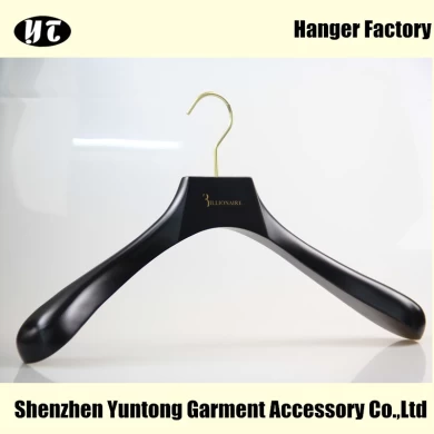 MSW-016 high quality beautiful wood clothes hanger china black wood pants hanger