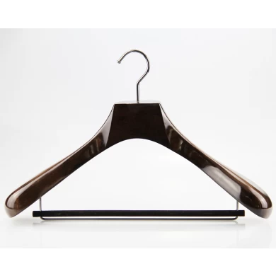 MSW-016 high quality beautiful wood clothes hanger china black wood pants hanger