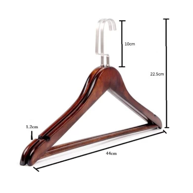 MSW-021 black flat wooden hanger for home and hotel usage