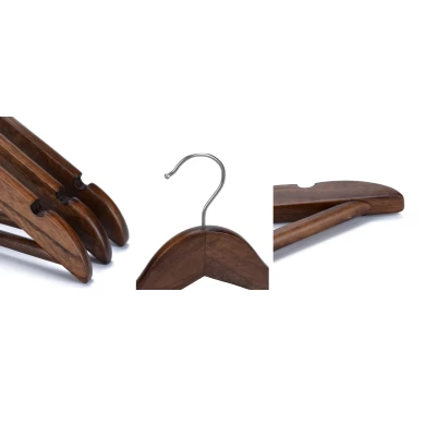 MSW-021 black flat wooden hanger for home and hotel usage