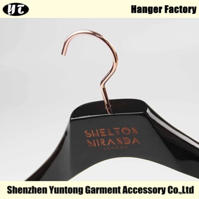 Gloss brown color for suits custom luxury wooden clothes China hanger supplier factory [MSW 023]