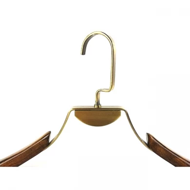 New design clothes wooden  and metal hanger China hanger supplier [SWT-037]