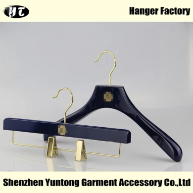 WSW-002 blue high quality wooden top hanger and bottom hanger