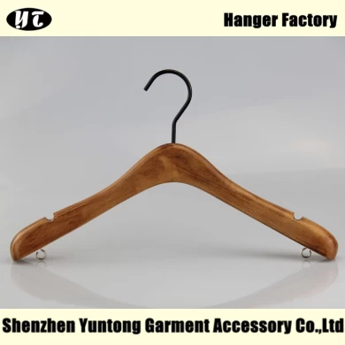 Top quality WTW-006 wood hook for lady brown wooden hook with notch and under hook