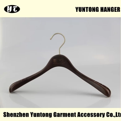 WTW-007 China hanger supplier brown wood hanger for dress hanger with velvet