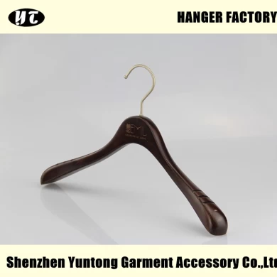 WTW-007 Chine fournisseur de suspension cintre en bois brun pour cintre de robe avec velours