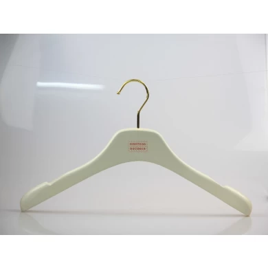 appendiabiti pantalone con gancio inferiore in legno bianco con clip Fabbrica fornitore fornitore di appendini Cina [WBW-008]