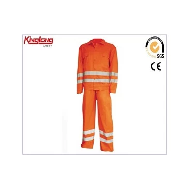 100% bawełny ognioodpornej pracy Uniform, Spodnie i kurtka z reflektorem ognioodporne
