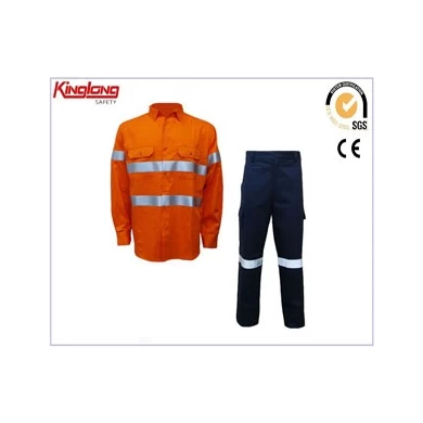 100% Katoen Safety Work Uniform Leverancier, HIVI werk shirt en broek fabrikant