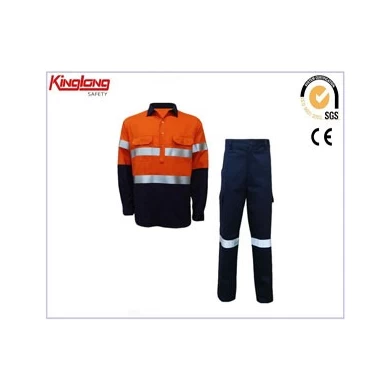 100%Cotton Two Tone Reflective tapes Work suit,HIVI Safety Jacket and pants