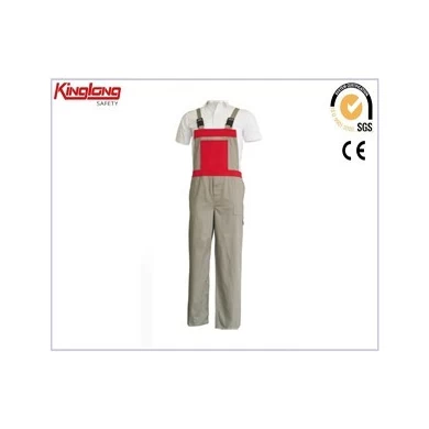 Salopette rinforzata nera in tessuto 65% poli35% cotone, salopette beige resistente e funzionale
