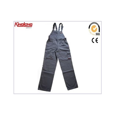 Bib-broek met kniezak,Bib and Brace overall Bib-broek met kniezak,Heren grijze werkbroek met bib en brace Bib-broek met kniezak