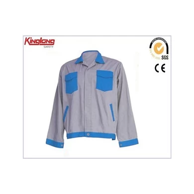 Blue and grey color combination workwear jacket,Hot sale mens working clothes price