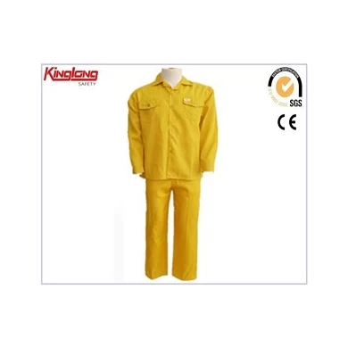 Světlé barevné pánské pracovní košile a kalhoty, vysoce kvalitní žluté pracovní obleky nového designu