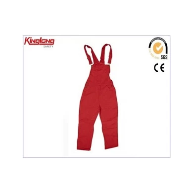 Bright color red bib pants workwear clothes,Classical design mens working bib overalls price
