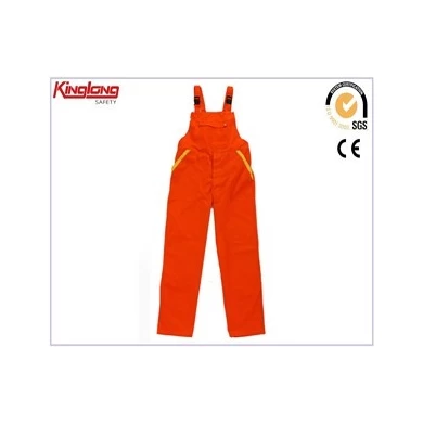 Jasny pomarańczowy bawełniany kombinezon męski na szelkach, dostawca z Chin gorąca sprzedaż spodni na szelkach