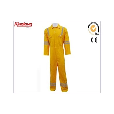 Bright yellow poly cotton workwear coveralls,China supplier work clothes coveralls price