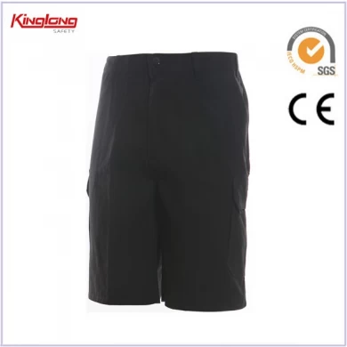 Pantalones cortos negros unisex personalizados baratos, pantalones cortos de hombre cargo de proveedor de china