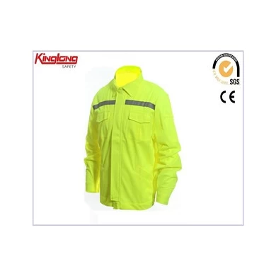 Jaqueta de alta visibilidade para roupa de trabalho amarela de preço barato, jaqueta de segurança masculina hi vis