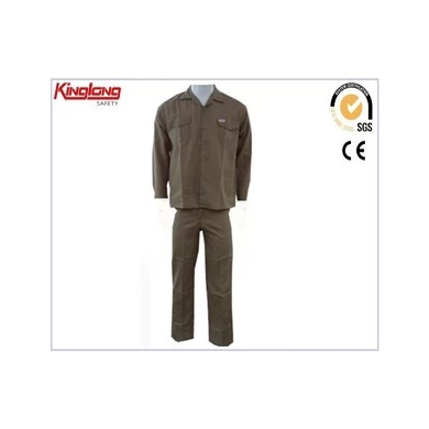Chest pockets cotton fabric shirt and pants suit,Simple style working suit  china manufacturer