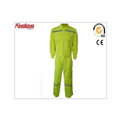 China supplier 100% cotton work jacket and trousers, reflective work uniforms for men