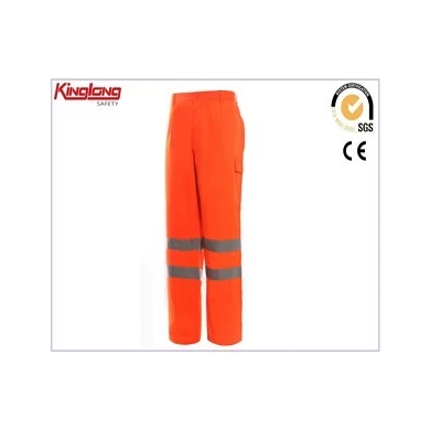 Čínský dodavatel 100% bavlněné pracovní kalhoty, bezpečnostní nákladní kalhoty s reflektorem