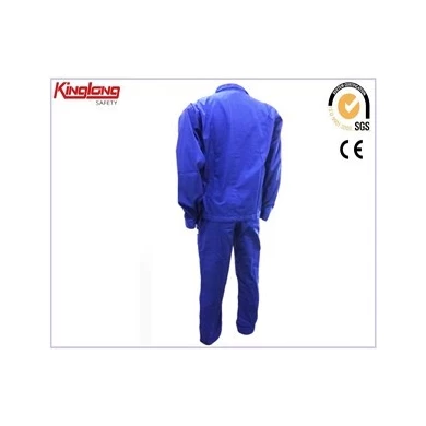Kiinan toimittajan sininen työunivormu, 100 % puuvillaiset housut ja takki