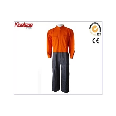 China Supplier Color Combination Work Coverall,Cotton Orange Coverall With Price