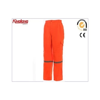 Pantaloni da lavoro in cotone poli fornitore della Cina, pantaloni cargo riflettenti di sicurezza