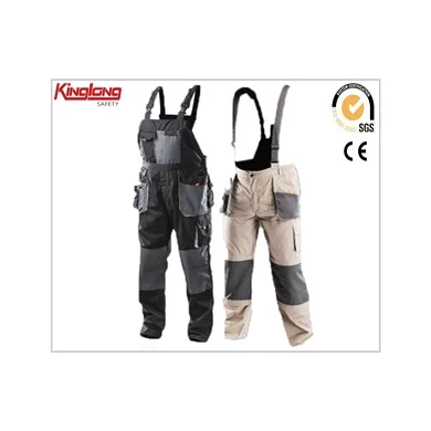 China Wholesale Polycotton Bib Pants,Work Bib Trousers with Multipocket