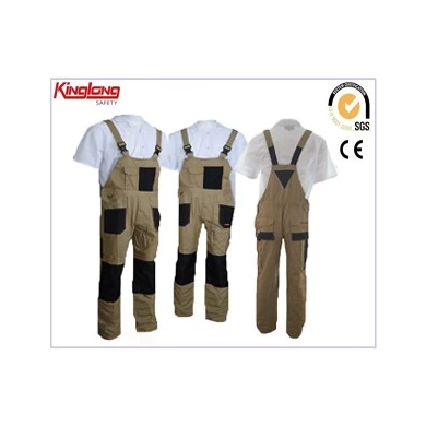 China Wholesale Polycotton Cargo Bib Pants,Color Combination Bib Trousers for Men
