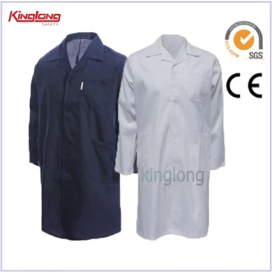 Bata de laboratorio de algodón polivinílico al por mayor de China, uniforme de hospital para hombres con precio barato