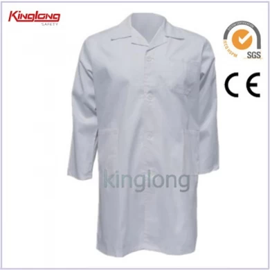 Čínský velkoobchodní poly bavlněný laboratorní plášť, nemocniční uniforma pro muže s levnou cenou
