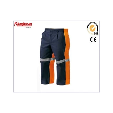 Proveedor de pantalones de trabajo a prueba de polvo de China, pantalones cargo pesados ​​​​con cintas reflectantes