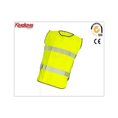China factory summer cool  fashionable vest, reflective tapes yellow sleeveless vest