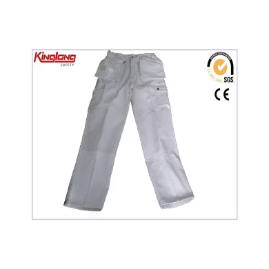 Китай белые рабочие штаны из 100% хлопка, оксфордские усиленные штаны-карго с несколькими карманами