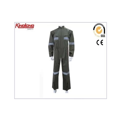 China  wholesale fashionable new design coverall, reflective tapes 65%poly 35%cotton fabric blue coverall