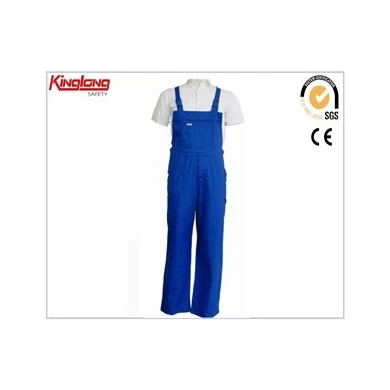China  workwear  bibpant supplier with rubber label, 80%polyester20%cotton fabric bibpant with 240gsm